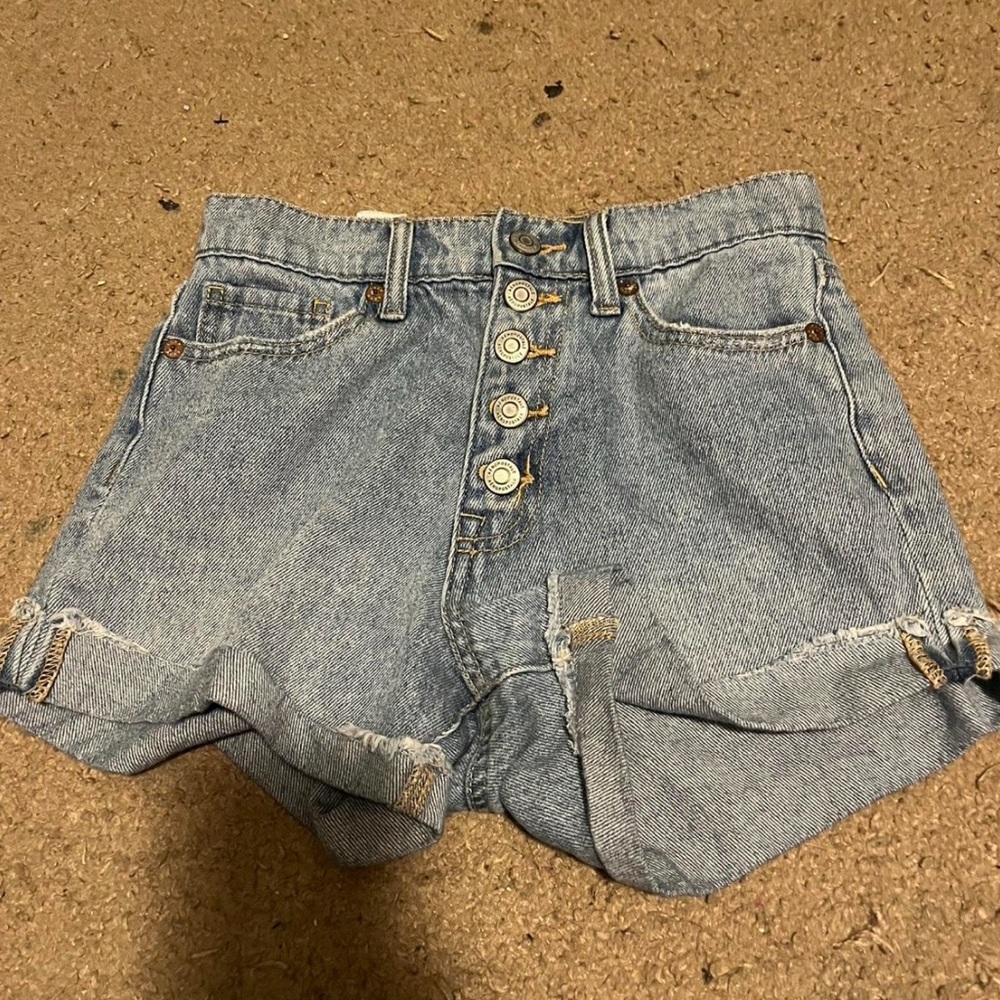 Aeropostale Blue Jean Shorts High-Waisted Distressed